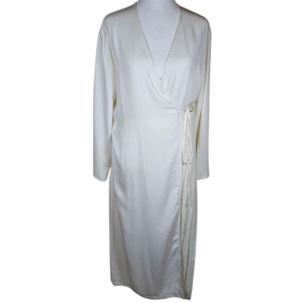 AMOMENTO Elegant‎ Cream Wrap, Robe/dress One Size